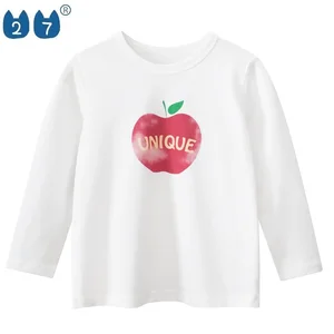 New Design Children T Shirt Factory Price Cotton Girl's Long Sleeve T-shirt for Toddler Kids