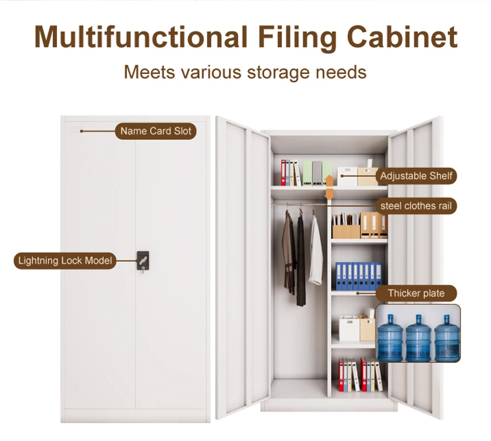Easy Assemble Steel Industrial Storage Cabinets-Eco-Friendly Large Capacity Modern Design Bedroom Furniture Workshop Living Room