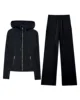 Top nero dorato + pantaloni a gamba larga