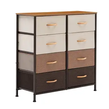 Organizador de 8 cajones fabric chest organizer storage bedroom dresser cabinet furniture for entryway with Wooden Surface