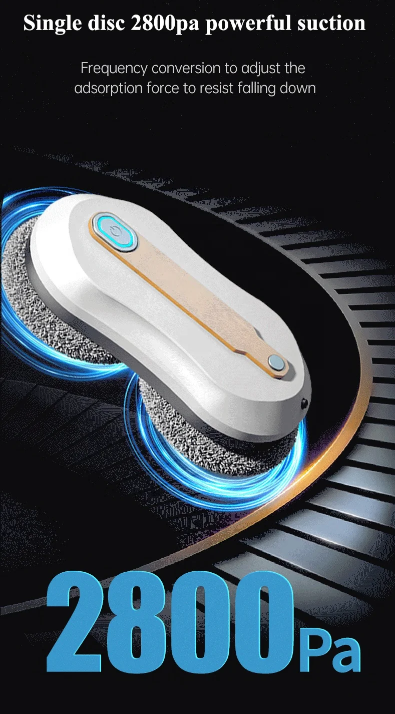 HuiDi Portable Robotic Window Cleaner Automatic Glass Cleaning Robot Vacuum Cleaner With Remote Control