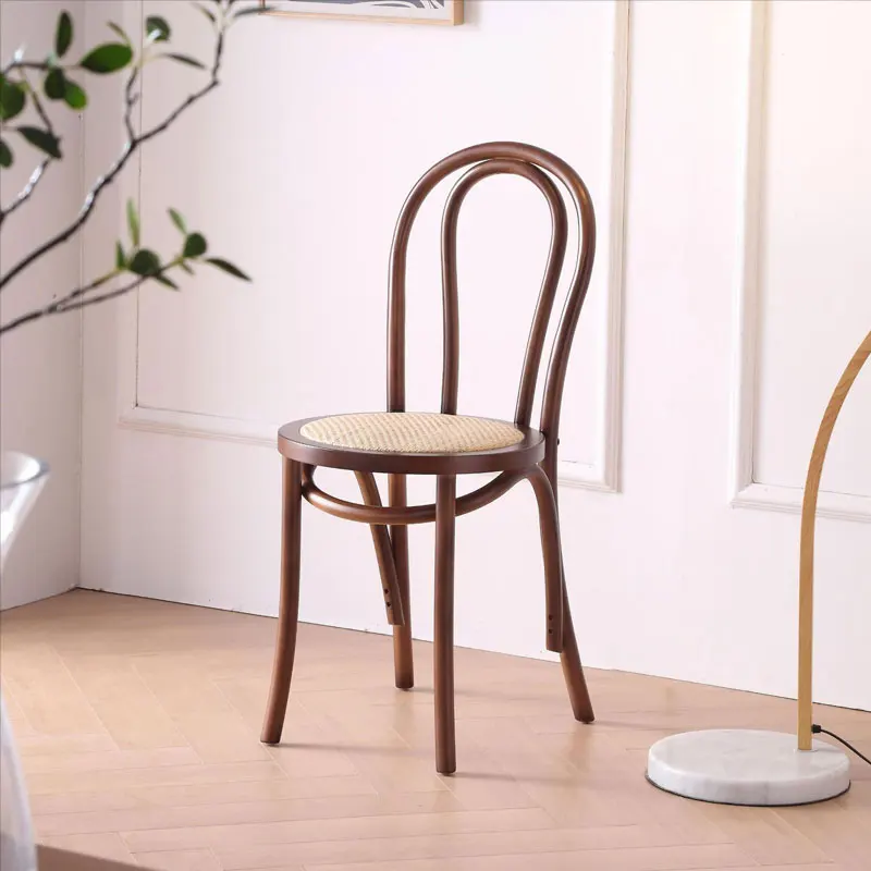 Simple Restaurant Interior Design American Retro Cafe Bistro Restaurant Rattan Wooden Table and Chairs