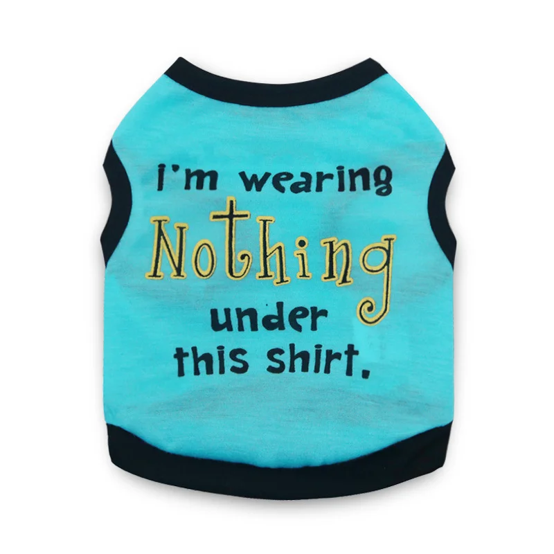 Dog Clothes 8 Patterns Classic Lightweight Breathable With Funny Letters