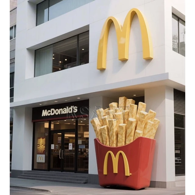 Simulation of an Extremely Large French Fry Model American-style Three-dimensional Potato Chip Sculpture Shopping Mall Decor