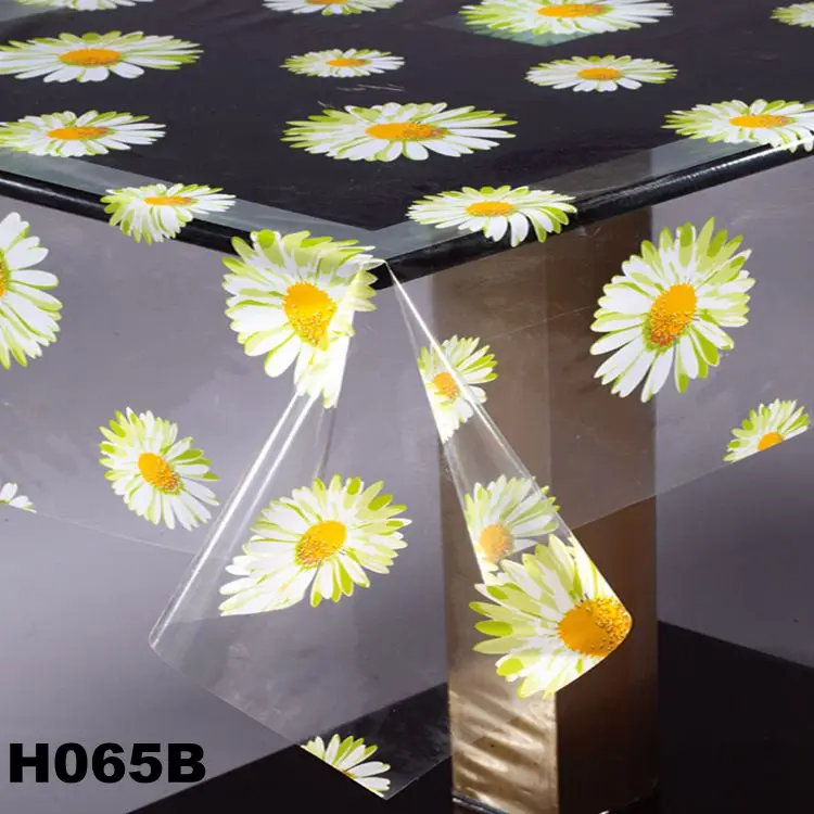 Print Vinyl Tablecloth Transparent Plastic Table Cover PVC Film Roll