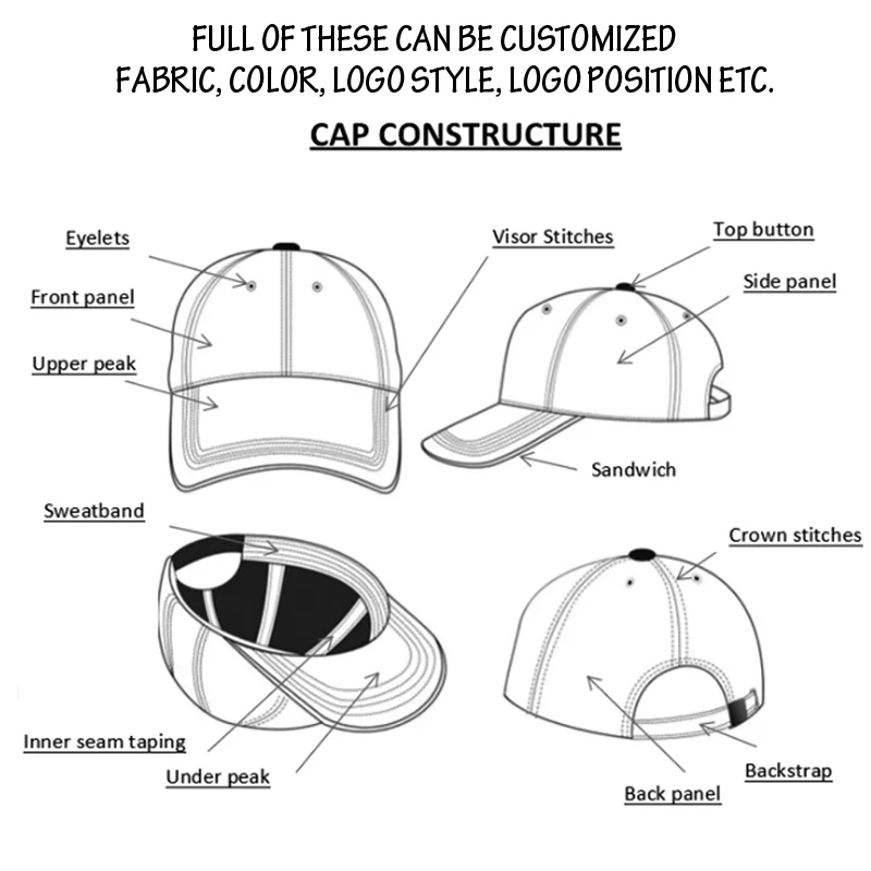 Multi-colour Patterned Baseball Cap Men's Sports Hat Deep Crown_voghion.com