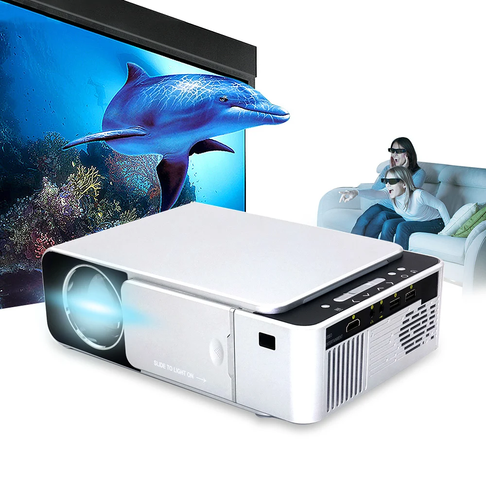 Smart Projector LCD1280*720 proyector With mobile phone connected on the same screen