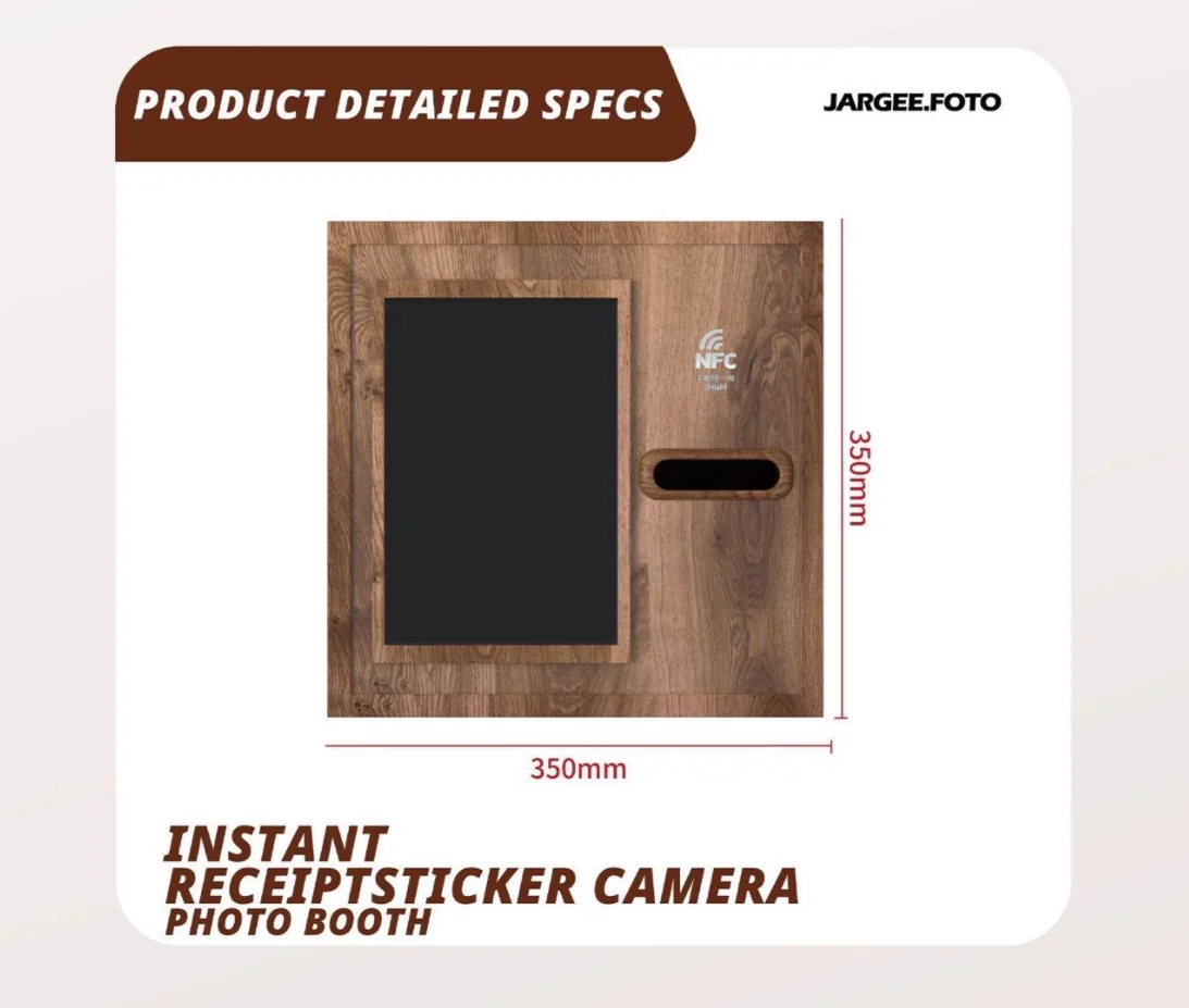 Wooden Vintage Receipt Photo Booth with Inkless Thermal Printer for ...