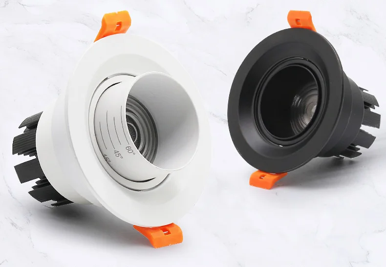 20W Adjustable Focus Three Color Variable Light LED Zoom Spotlight COB Ceiling Downlight