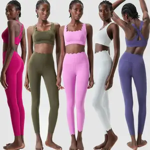 New Wave Design Custom Buttery Soft Gym Fitness Sets Nude Activewear Workout Yoga Sets Women Plus Size Gym Clothes