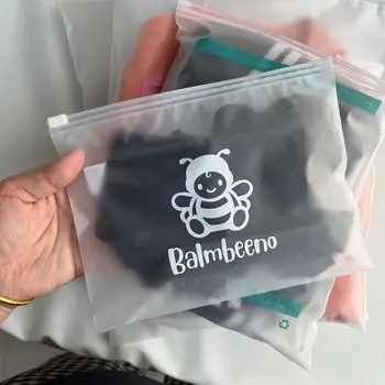 Eco-friendly Custom Printing Plastic Packaging Transparent EVA Frosted Zipper Bag For Garment Clothing T-shirt