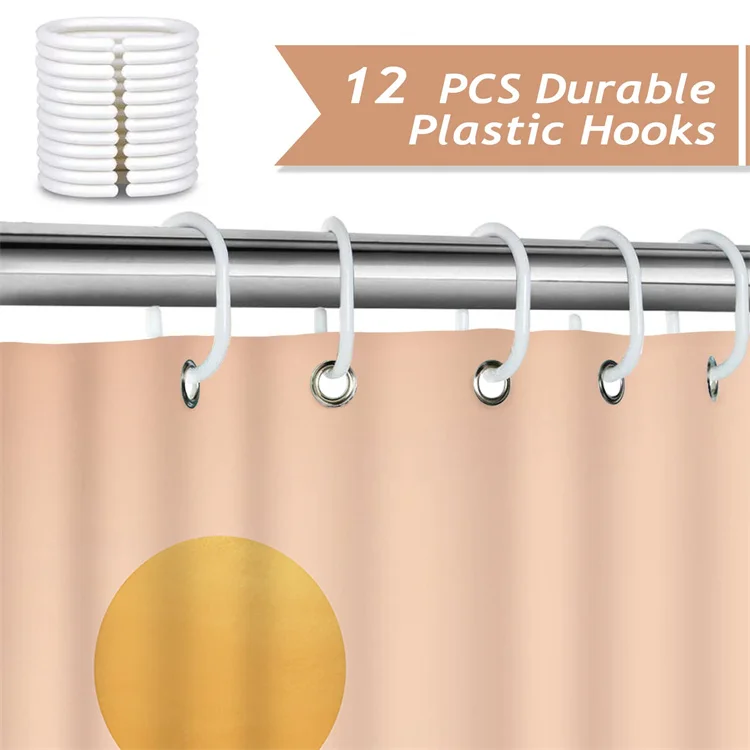 Лидер продаж скандинавские цифровые полиэфирные печатные водонепроницаемые занавески для душа с крючками ванной