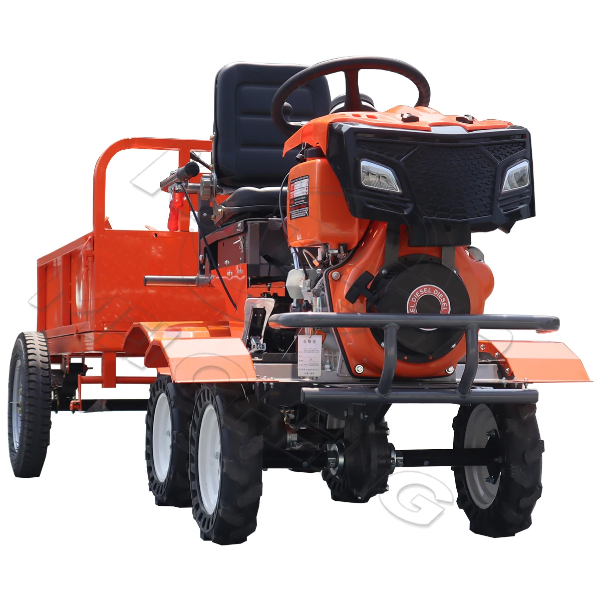 Multi Land 4WD Ride on Cultivator Diesel Engine Motocultivador Motoculteur 15hp Rotary Tiller Motocultor for Agricultural Use