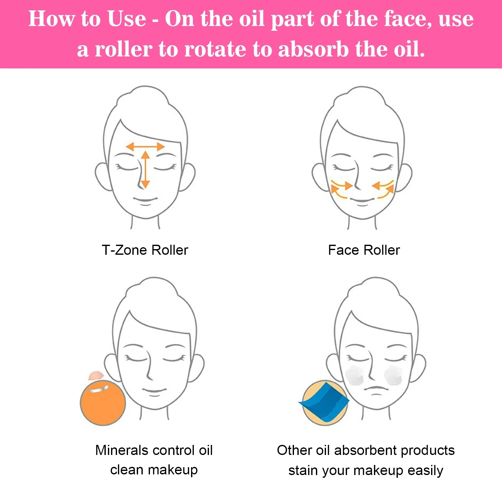 Natural Volcanic Roller Oil Control Rolling Stone Matte Makeup Face Skin Care Tool Facial Cleaning Oil Absorption Roller on Ball