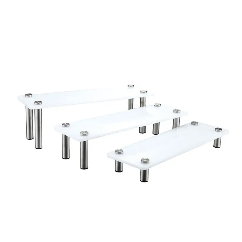 Elegant White Acrylic 3-Tier Rectangular Cupcake Dessert Display Riser ...