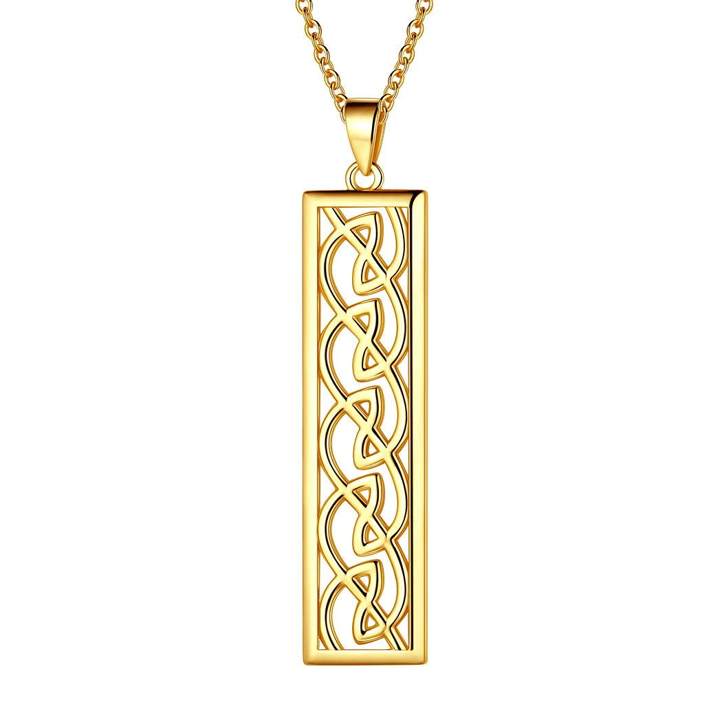 Men Designer Jewelry Gold 925 Sterling Silver Pendant Vertical Bar