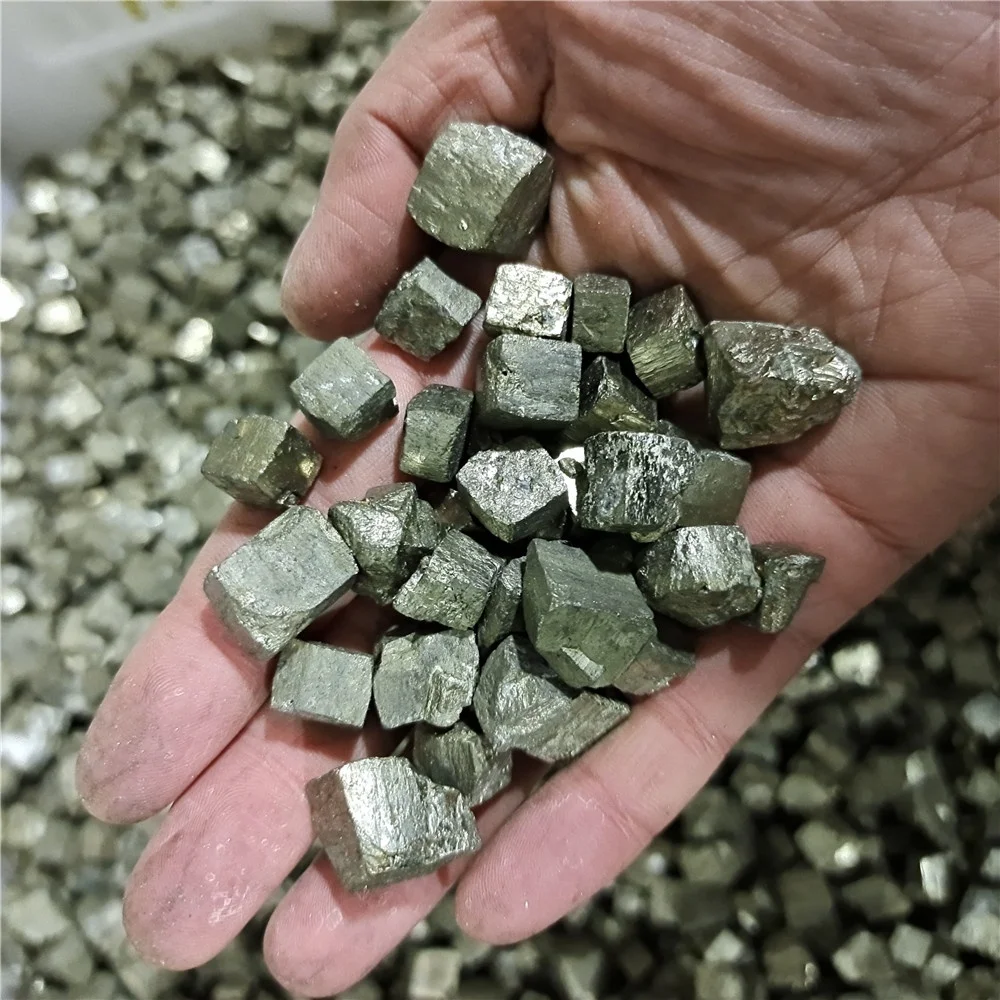 Natural Rough Pyrite Cube Tumbled Stone Chalcopyrite Mineral Stone