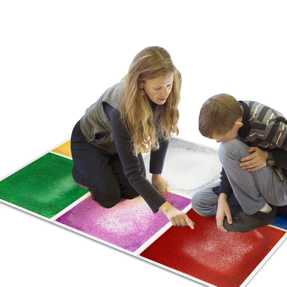 6PC Montessori Oideachasach 3D Seansoraí Athrú Color PVC Cluichithe Rince Líofa Foirgneamh Ar Díbirt Láimh amach Imirce Mát Seansoraí do pháistí