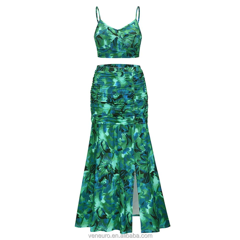 2022 Summer High Waist Pleated Two 
