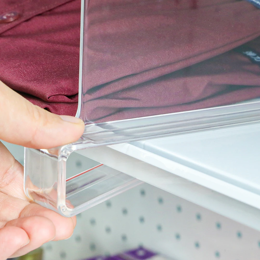 8 Pieces Bookstore L-Shape Clear Partition for Closet Organizer and Storage Commodity Separator Acrylic Magnetic Shelf Dividers
