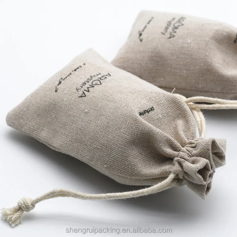 Linen Bag Cotton Drawstring Bag Jewelry Storage Pouch Bags Small Beige ...