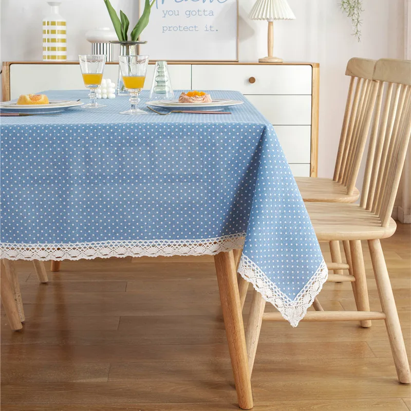 Polka Dot Print Tablecloths with Custom Large and Small Size Table Cloth for Indoors Decoration