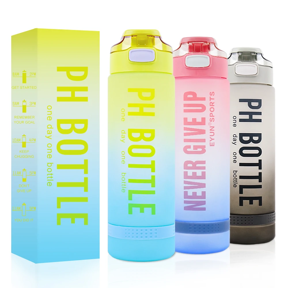 Bpa Free 32 Oz 1000ml Plastic Sports Bottle Leak Proof Tritan Motivational Water Bottle With 8669