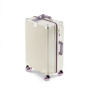 custom logo Women's Luggage Suitcase 2026 New Model 20/24/28inch Neoprene Boarding Case USB Interface Mobile Phone Holder Lock High