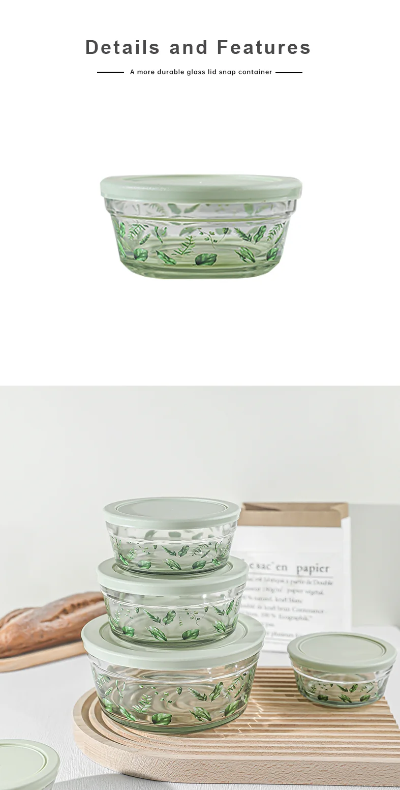 Wholesale Printing Clear Glass Bowls With Lid Glass Mixing Bowls
