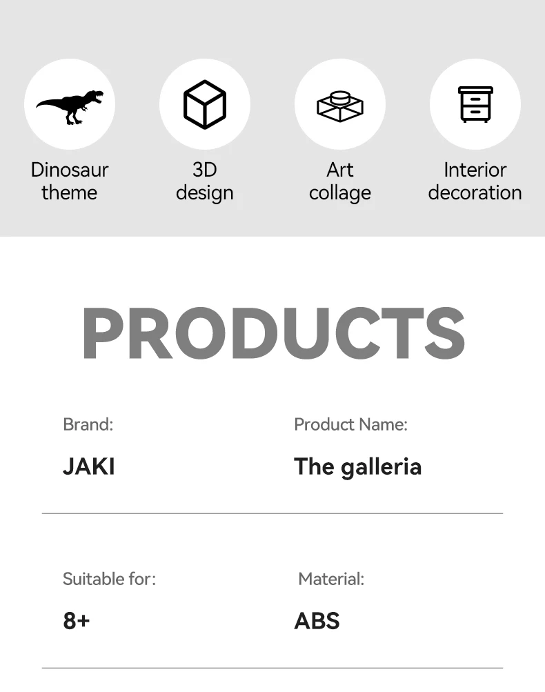 JAKI Photo Frame Model Dinosaur Painting Educational Assembled Building ...
