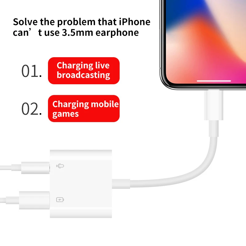 C100 Original Iphone To 3.5mm Headphones Jack Adapter 2 In 1 Charger