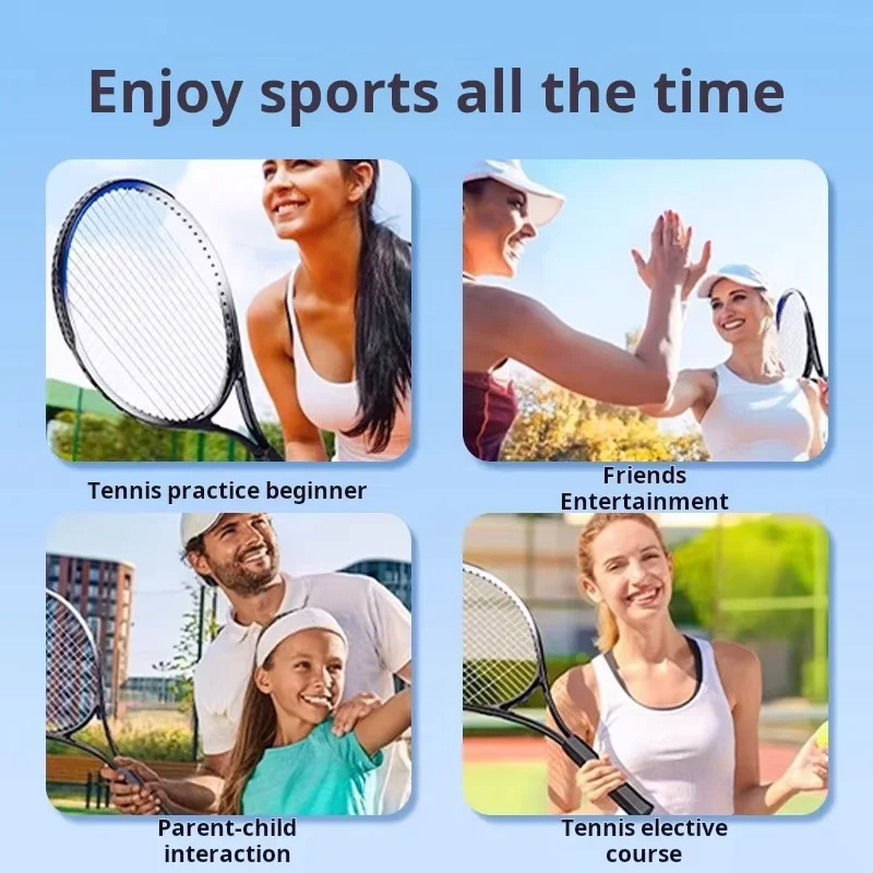 Professional Single String Tennis Racket High Elastic Fixed Rebound Trainer Convenient Self-Playing Gadget for Adults