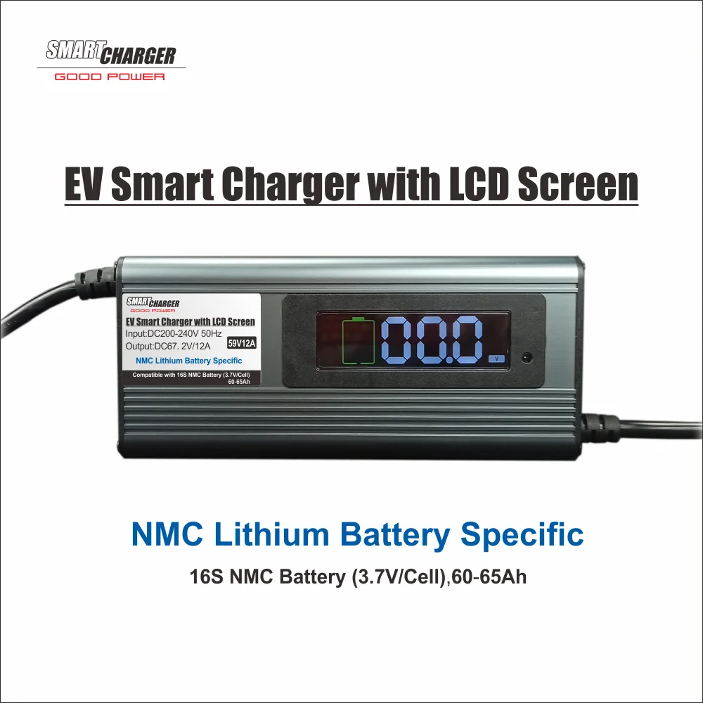 48V/60V/72V 12A Smart Charger AC/DC Port Short Circuit for Ternary