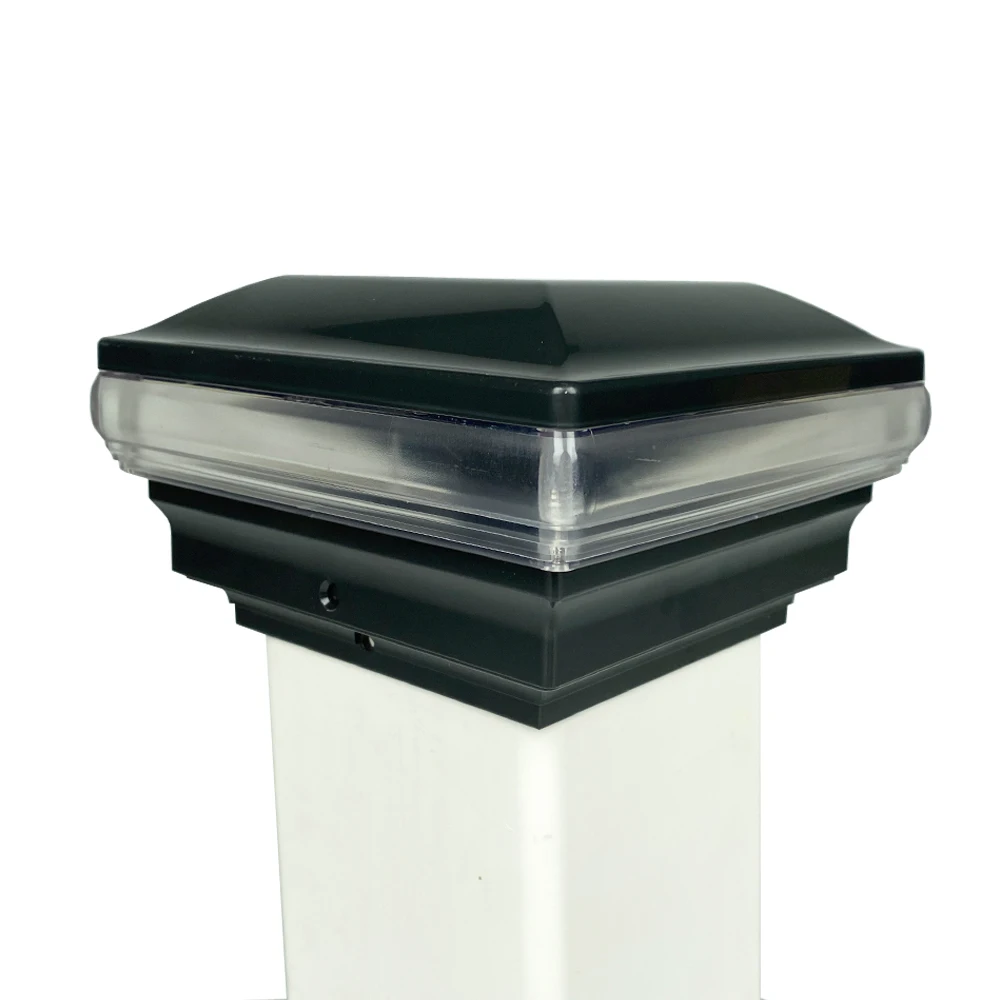 Low Voltage Post Cap Lights Black Outdoor Vinyl Fence Plastic Decorative  Landscape Electric 12V LED IP44 Waterproof 3000K Warm, image size:1000x1000