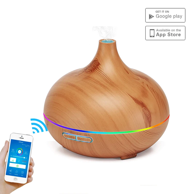 Essential Oil Defuser Aroma Smart Wifi 550 Ml Wood Grain Diffuser