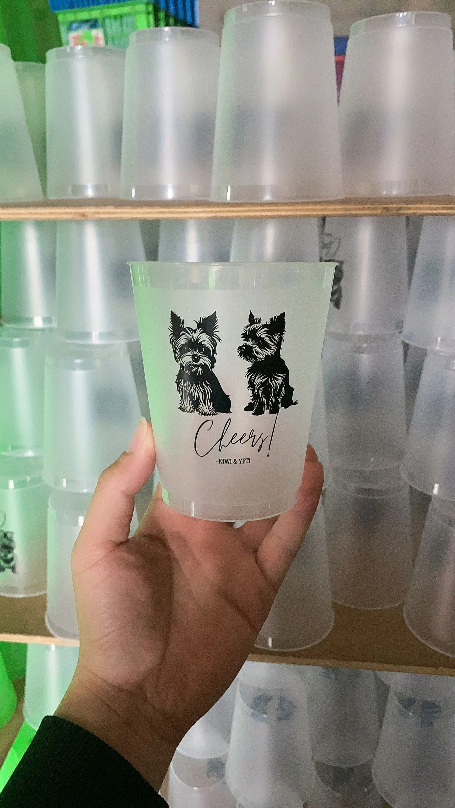 Custom Logo 12oz/16oz Personalized Frosted Plastic Cups for Wedding Guests