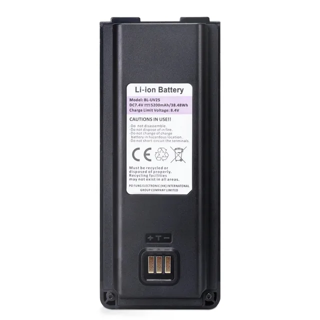 BL-25UV Replacement Battery (7.4V 5200mAh) for UV-25 & UV-25 Plus Two-Way Radios Compatible with Walkie Talkie
