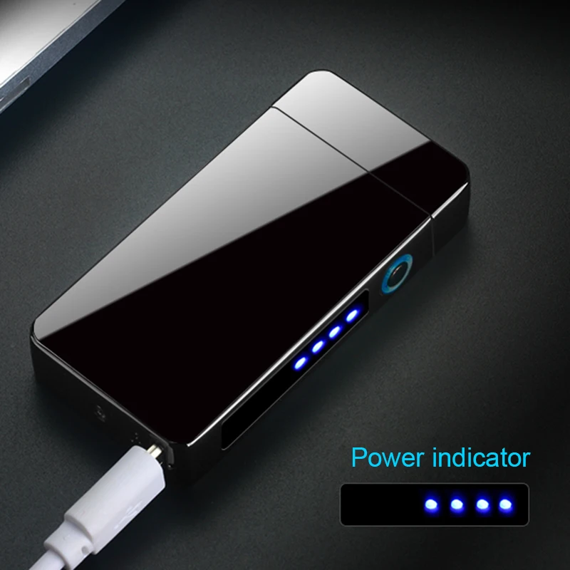 Перезаряжаемая Электронная USB-зажигалка, уличные электрические зажигалки для барбекю или кухни со светодиодным индикатором