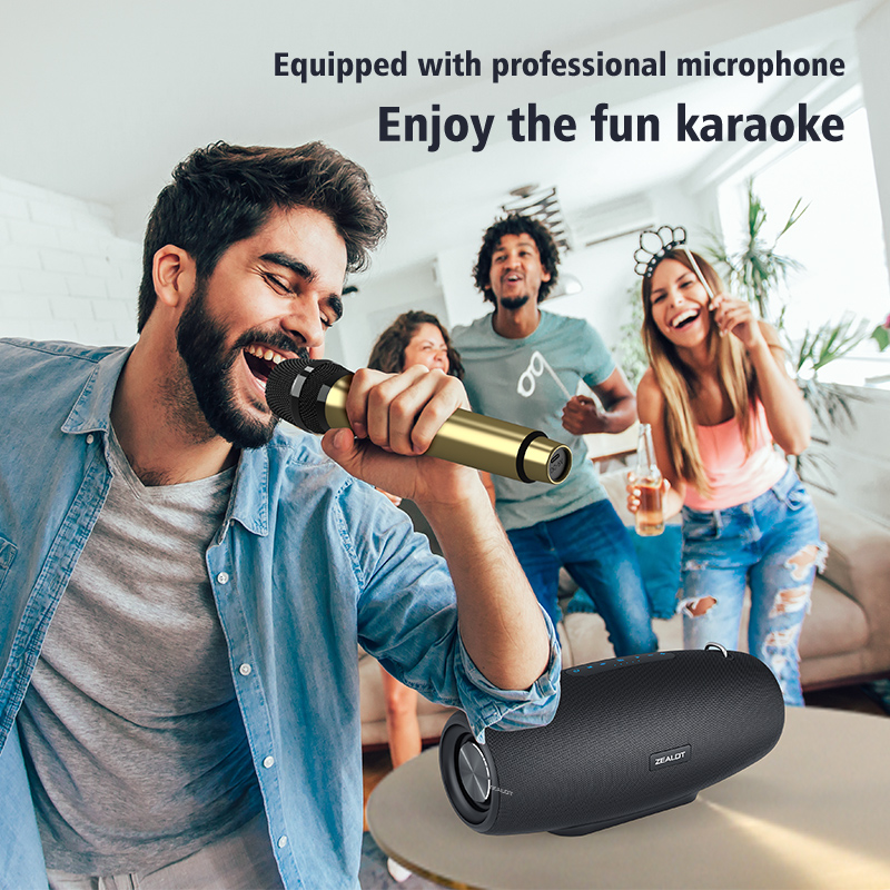 ZEALOTS67ポータブルスピーカー、2つのワイヤレスマイクとショルダー