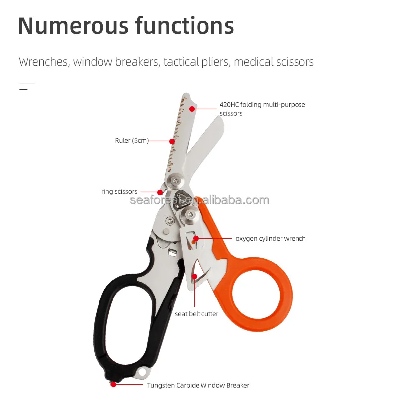 6 In 1 Foldable Multifunction Outdoor Survival Tools Emergency Shears