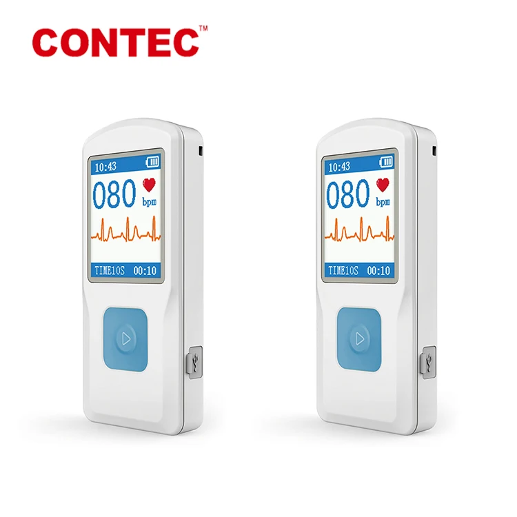 CONTEC PM10 цветной TFT ЖК-дисплей Портативный ecg BT ручной электрокардиограмма