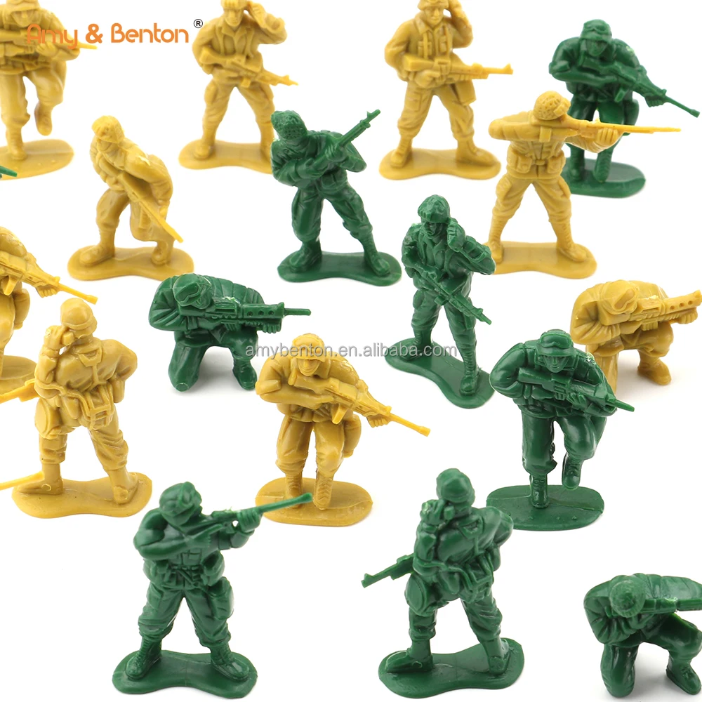 Sac De 50 Soldats En Plastique Vert – Jouets Militaires Traditionnels Pour Jeux De Guerre – Pièces Mélangées 3-5 Cm