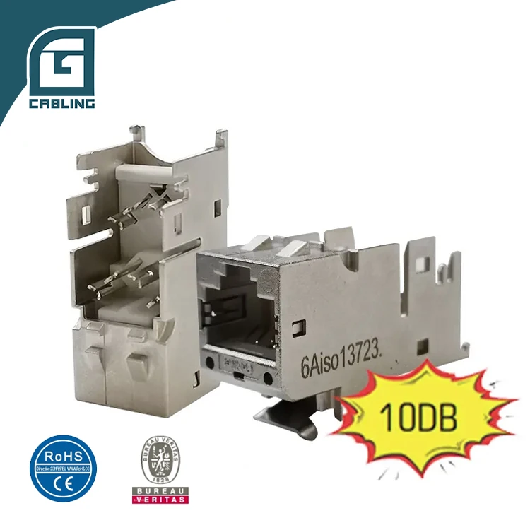 Gcabling Network 8P8C Modular Outlet Cat 5 6 6a Ethernet Connector Cat5e Cat6 Cat6a Module Jack RJ45 Keystone Jack