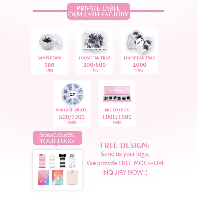 Customized Promade Lash Extension Fans With Ultra Dark Korean Pbt ...