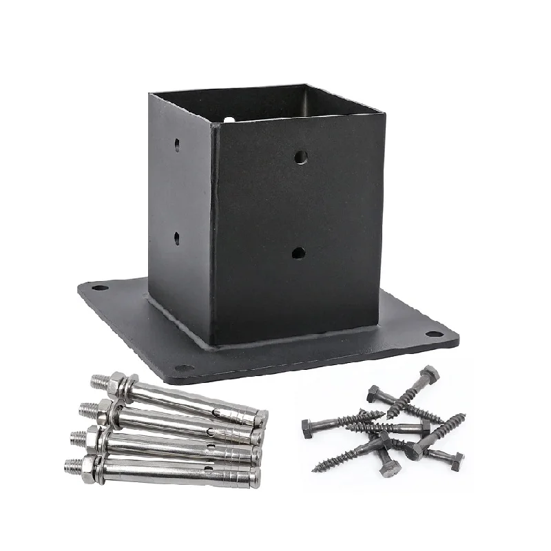 Professional Workshop Adjustable 2*2 4*4 6*6 Metal Steel Fence Post Stand and Anchor Base Plate for Concrete