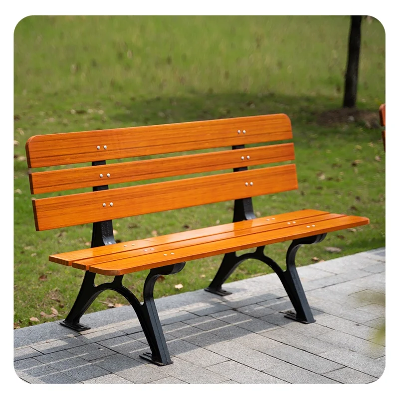 Outdoor anti-corrosive bamboo wood leisure seats outdoor park bench chair