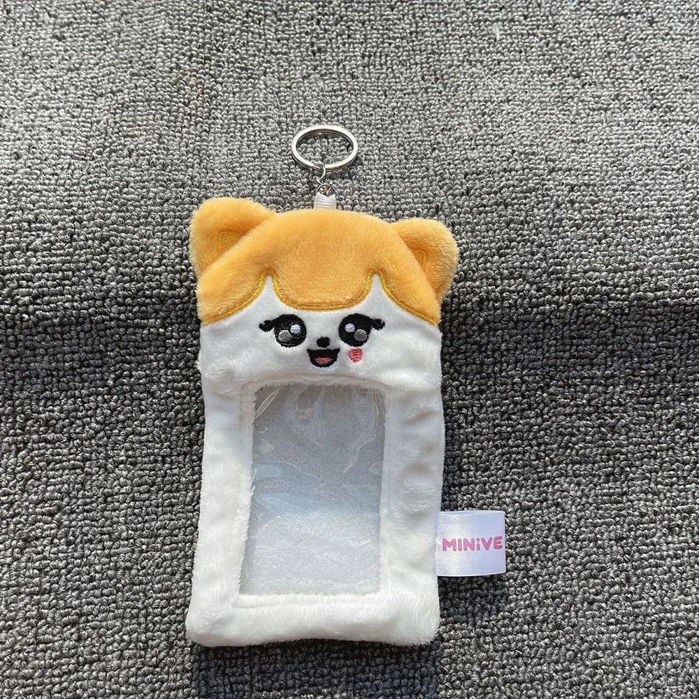 KPOP IVE MINIVE Cartoon Figure Plush Card Holder Keyring