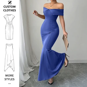 Wholesale summer bodycon dress off the shoulder mermaid long dresses women elegant 2026