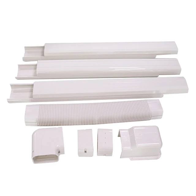 Mini Split Line Set Cover 4'' PVC Decorative Line Set Cover Kit for Central Air Conditioner & Heat Pump