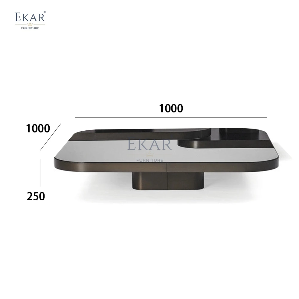 New design Stylish Outdoor glass coffe table:modern coffee table, Stainless Steel Base | art luxury coffee table factory